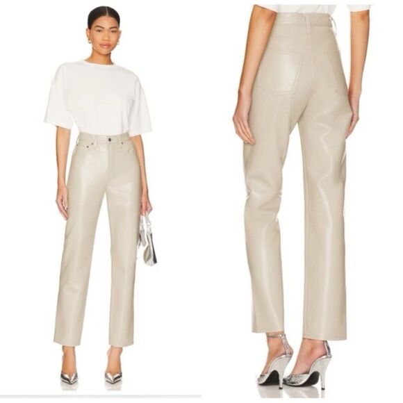 AGOLDE Recycled Leather 90's Pinch Waist in Toast Size 30 NWT - Picture 3 of 9